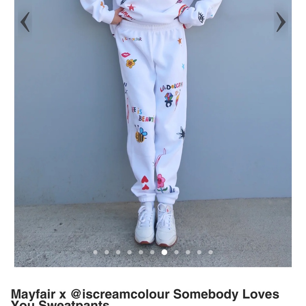 Mayfair x Iscreamcolour White Graphic Sweatpants
